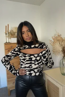 Abstract Cutout Sweater