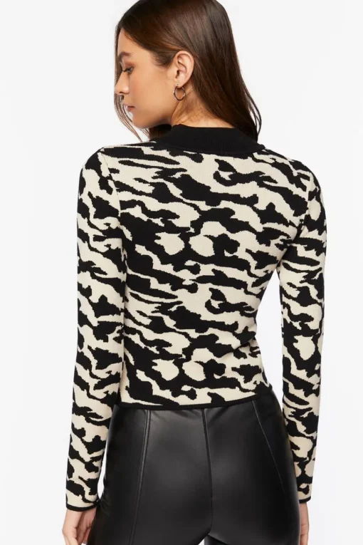 Abstract Cutout Sweater