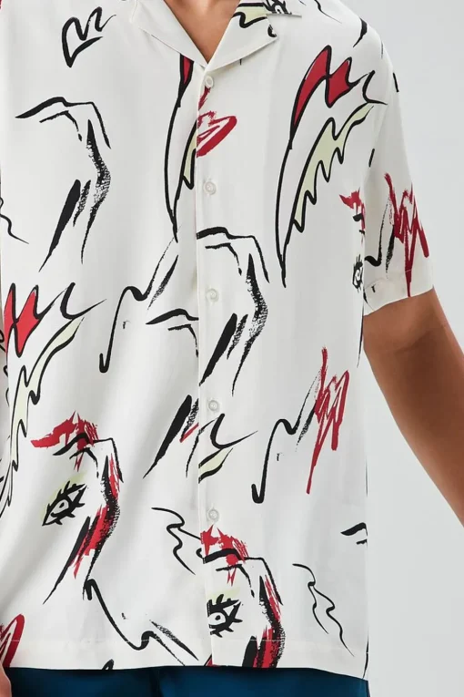 Abstract Doodle Print Shirt