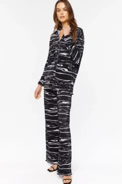 Abstract Print Shirt & Pants Set