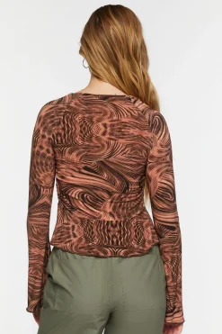 Abstract Print Slinky Split-Front Top
