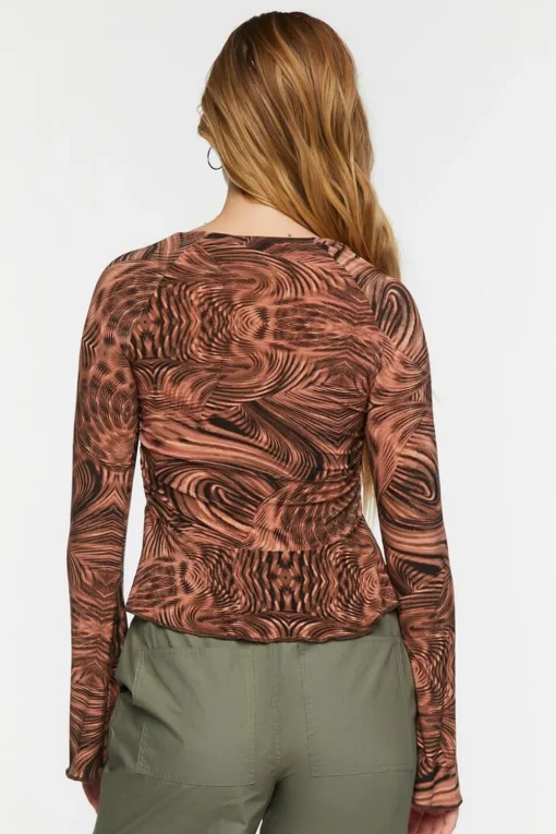 Abstract Print Slinky Split-Front Top