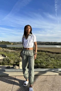 Active Contrast-Trim Cropped Tee