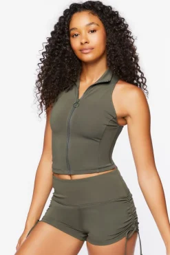 Active Drawstring Biker Shorts