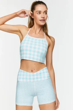 Active Gingham Biker Shorts