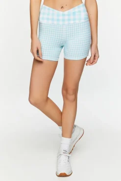 Active Gingham Biker Shorts