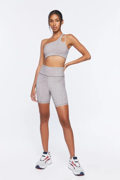 Active Heathered Biker Shorts