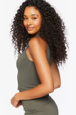 Active Mock Neck Zip-Up Crop Top