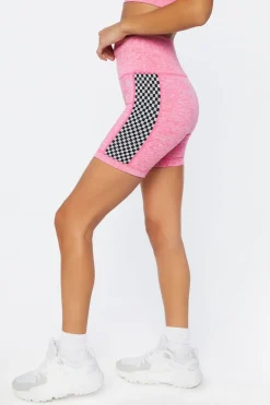 Active Seamless Checkered Biker Shorts