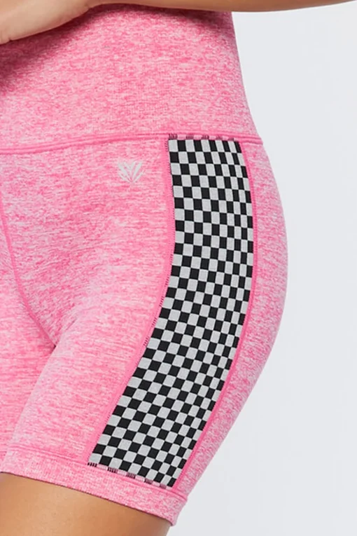 Active Seamless Checkered Biker Shorts