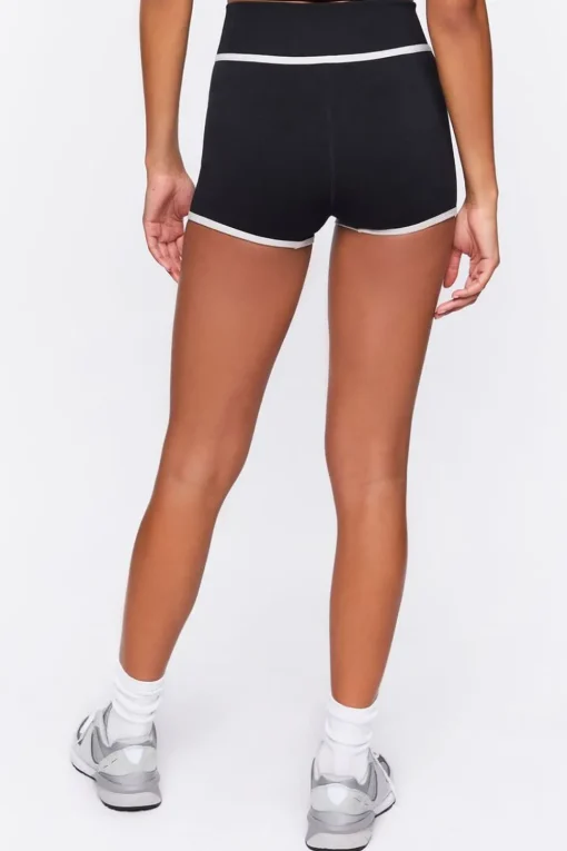 Active Seamless Contrast-Trim Biker Shorts