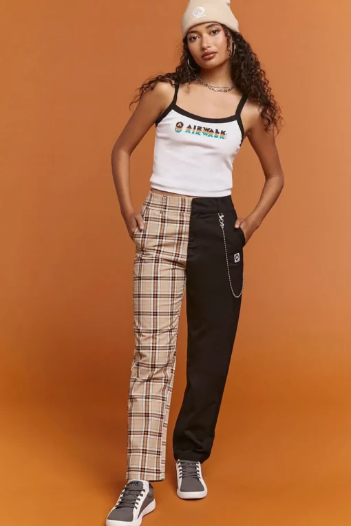 Airwalk Colorblock Plaid Pants