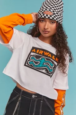 Airwalk Cropped Combo Tee