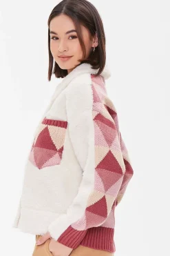 Argyle Faux Shearling Jacket