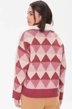 Argyle Faux Shearling Jacket