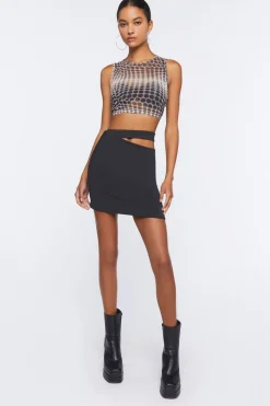 Asymmetrical Cutout Mini Skirt