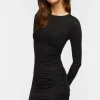 Asymmetrical Ruched Drawstring Dress