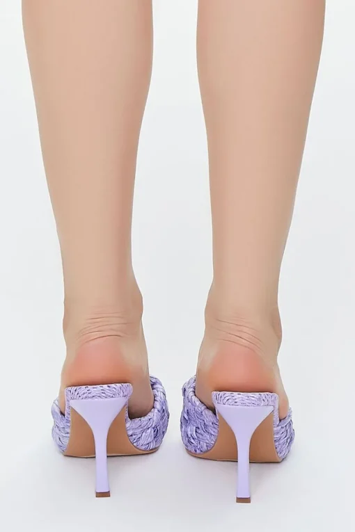Basketwoven Open-Toe Stiletto Heels