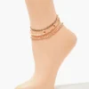 Beaded Chain Anklet Set