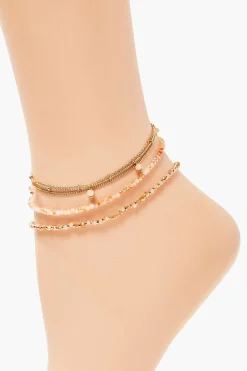 Beaded Chain Anklet Set