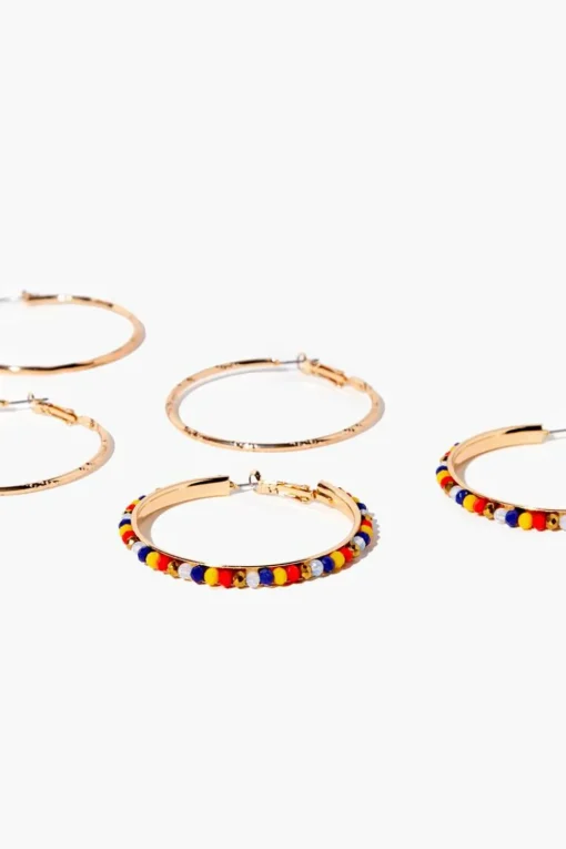 Beaded Hoop Earring Set