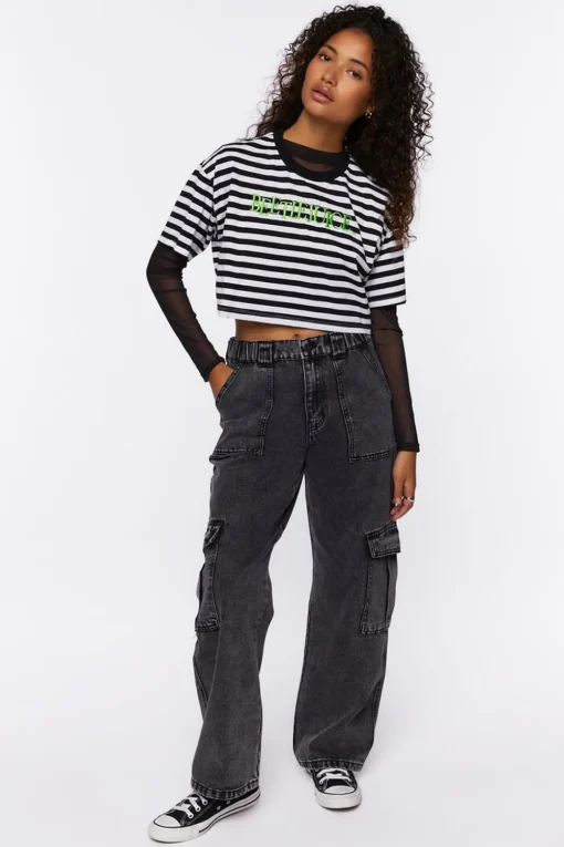 Beetlejuice Graphic Cropped Tee
