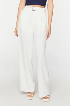 Belted High-Rise Wide-Leg Trousers