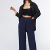 Belted Pinstripe Trousers