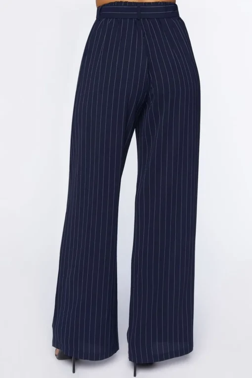 Belted Pinstripe Trousers