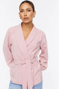Belted Shawl Lapel Shacket