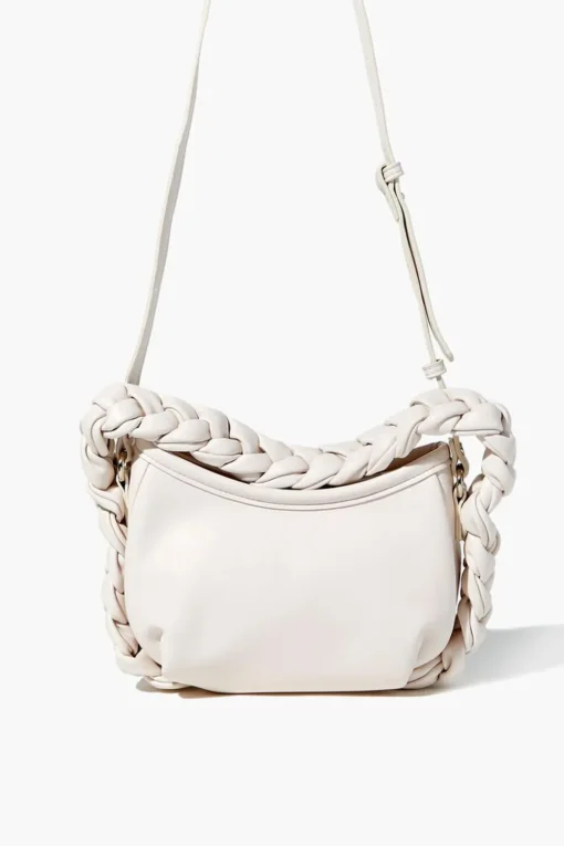 Braided Faux Leather Crossbody Bag