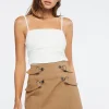 Buckled M-Slit Mini Skirt