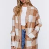 Buffalo Plaid Longline Cardigan Sweater