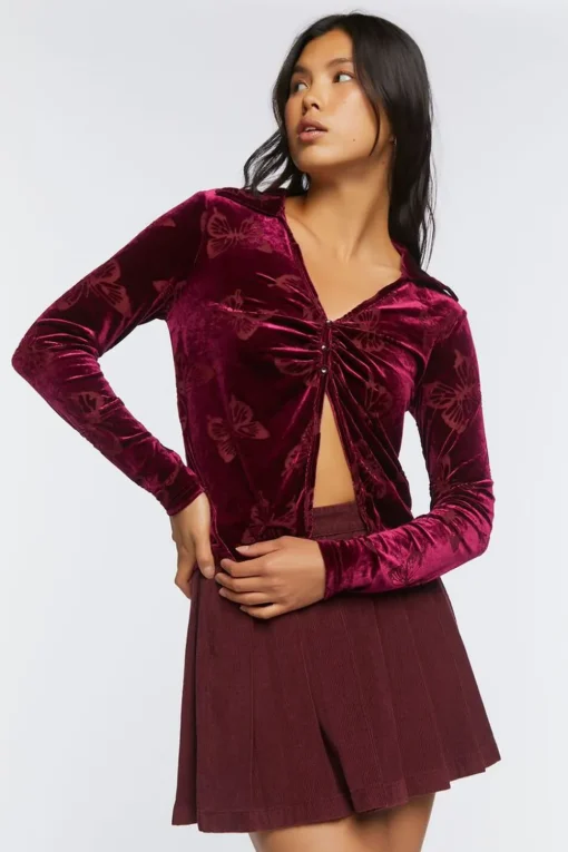 Burnout Butterfly Split-Front Top
