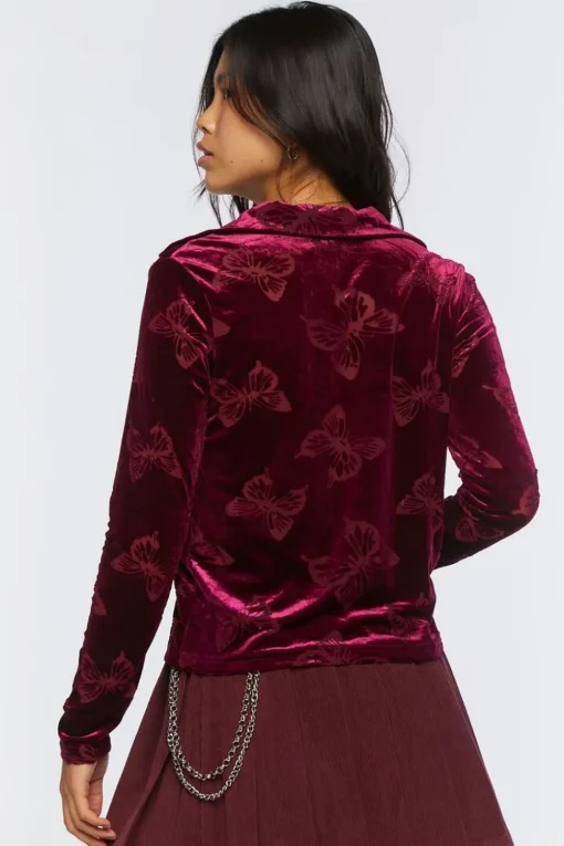 Burnout Butterfly Split-Front Top