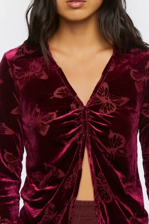 Burnout Butterfly Split-Front Top