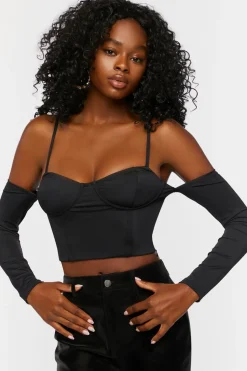 Bustier Open-Shoulder Crop Top