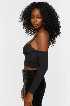 Bustier Open-Shoulder Crop Top