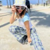 Butterfly Checkered Bucket Hat
