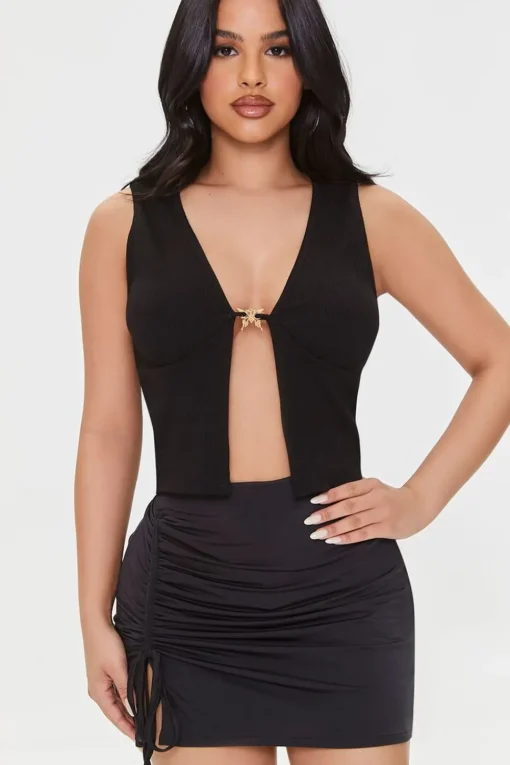 Butterfly Pendant Crop Top