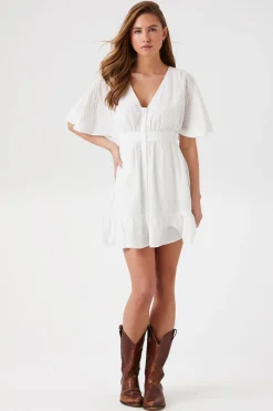 Butterfly-Sleeve Mini Dress