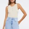 Buttoned Tank Bodysuit