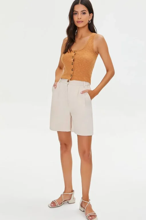 Button-Front Tank Top