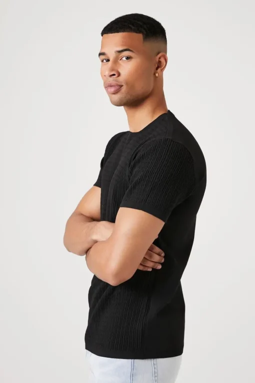 Cable Knit Crew Tee