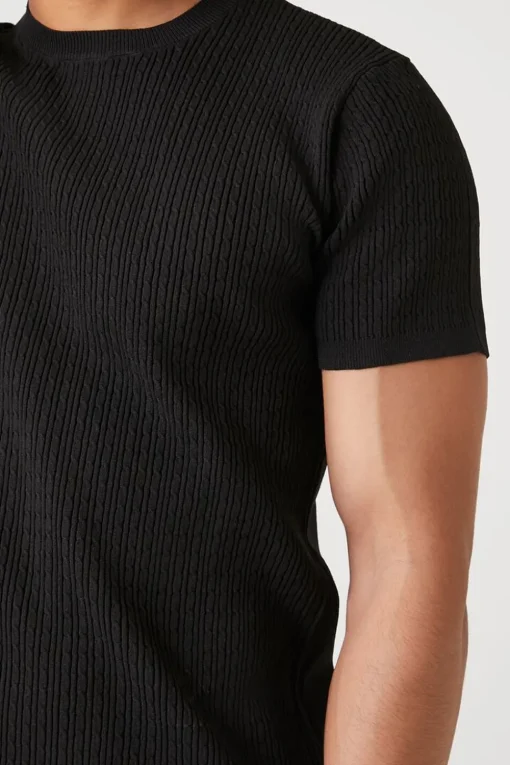 Cable Knit Crew Tee