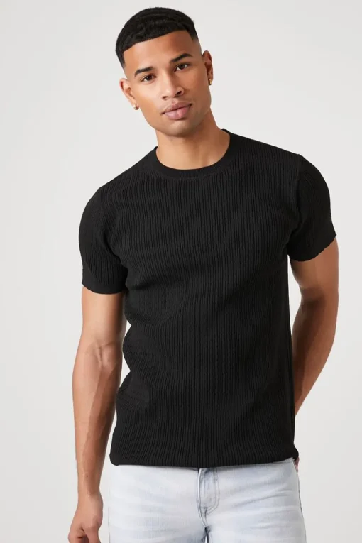 Cable Knit Crew Tee
