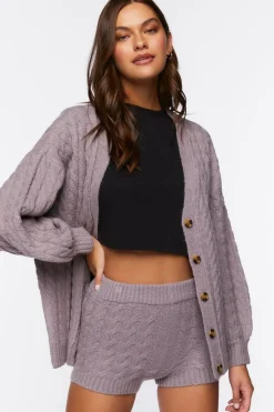 Cable Knit High-Rise Shorts