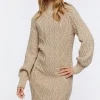 Cable Knit Mini Sweater Dress