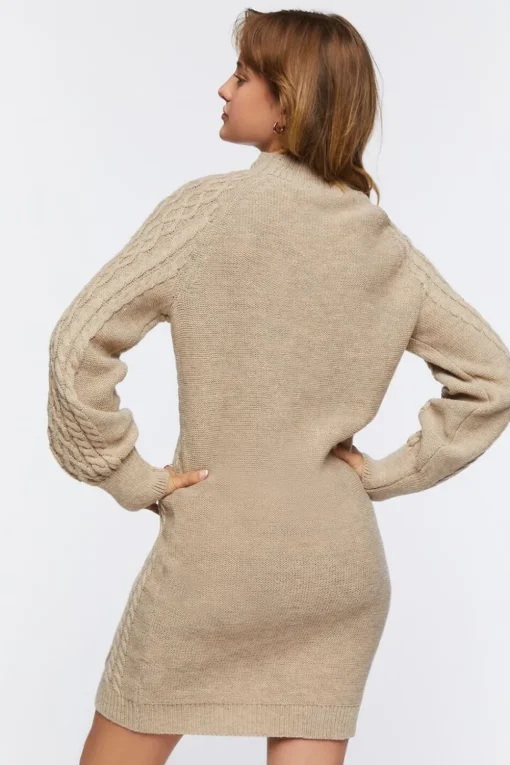Cable Knit Mini Sweater Dress