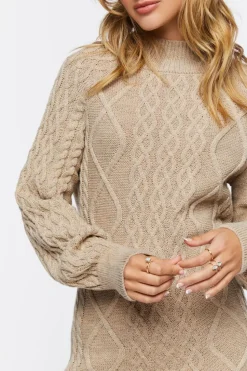 Cable Knit Mini Sweater Dress